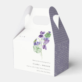 Söt Chic Monogram Violet Blommigt Bunch Bröllop Presentaskar