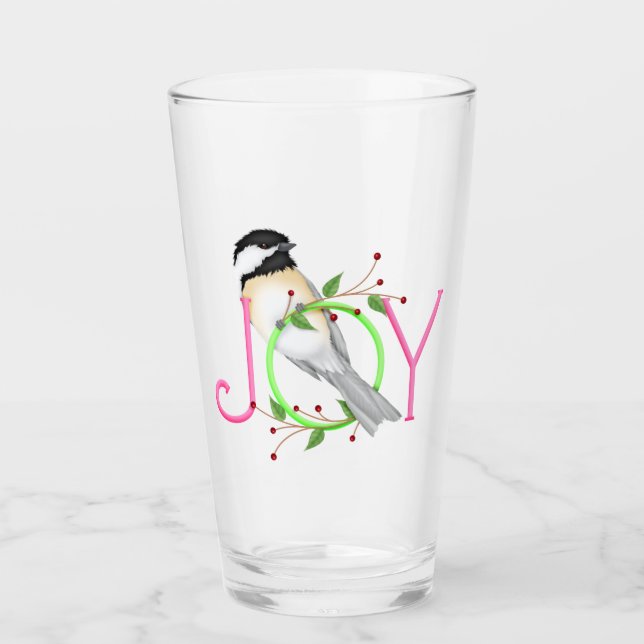 Söt Chickadee "Glädje" Glaskopp (Framsida)