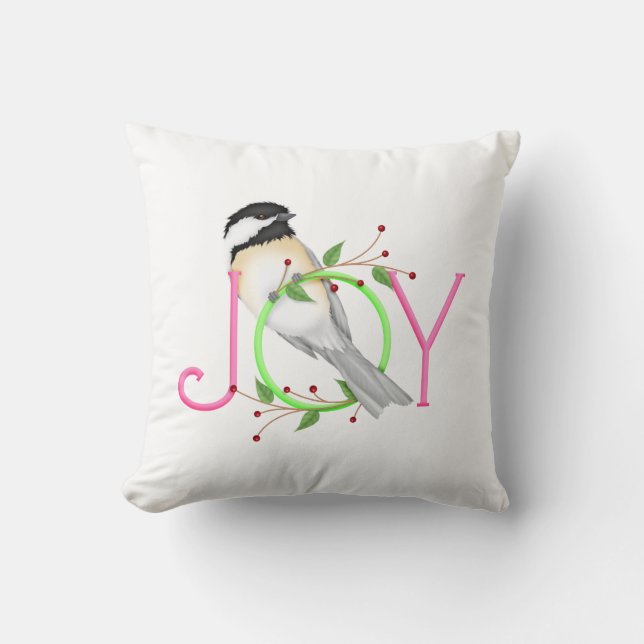 Söt Chickadee "Glädje" Kudde (Framsida)