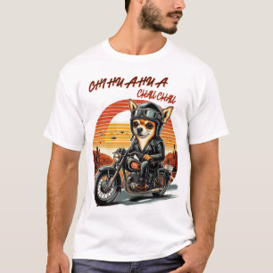 Söt chihuahua biker-flicka hund älskare t shirt