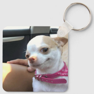 Söt Chihuahua Hund Memorial Dubbla Sided Keychain Nyckelring