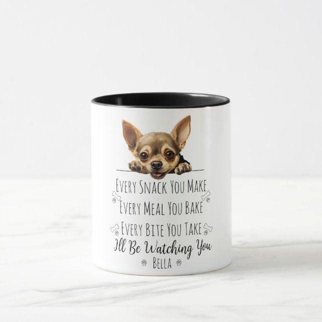 Söt Chihuahua Hund Rolig Anpassad Mugg (Center)