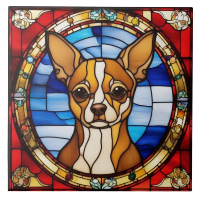 Söt Chihuahua-hund Välkomstkort Kakelplatta (Framsidan)