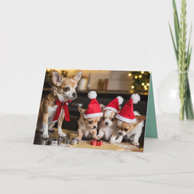 Söt Chihuahua julgodiskort Kort (Framsida)