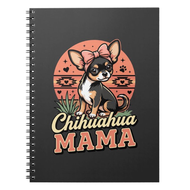 Söt Chihuahua-mamma Bow Hundmamma Anteckningsbok (Framsidan)