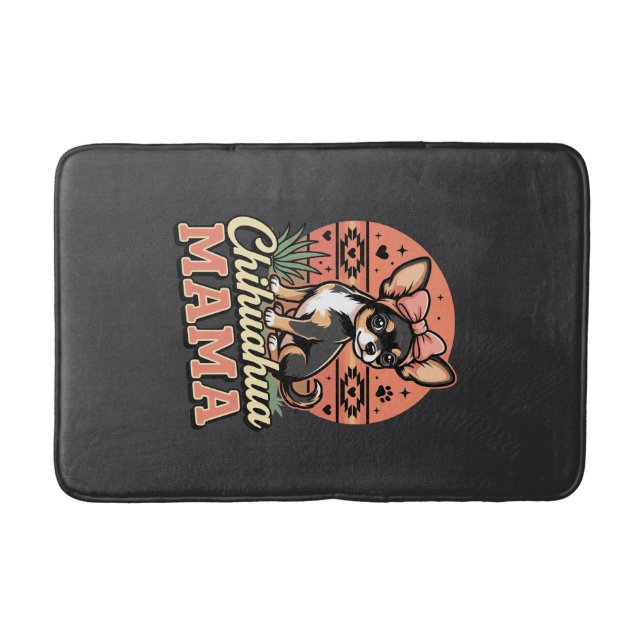 Söt Chihuahua-Mamma Bow Hundmamma Badrumsmatta (Framsidan)