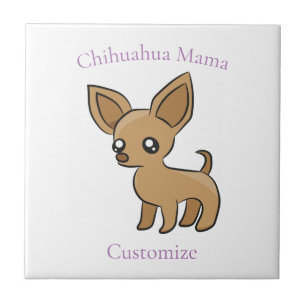 Söt Chihuahua-mamma konst Thunder_Cove Kakelplatta