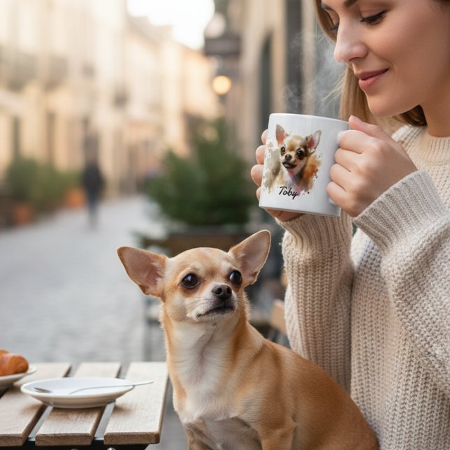 Söt Chihuahua-personalisering Kaffemugg (Skapare uppladdad)