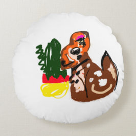 Söt Chihuahua-stil Rund Kudde