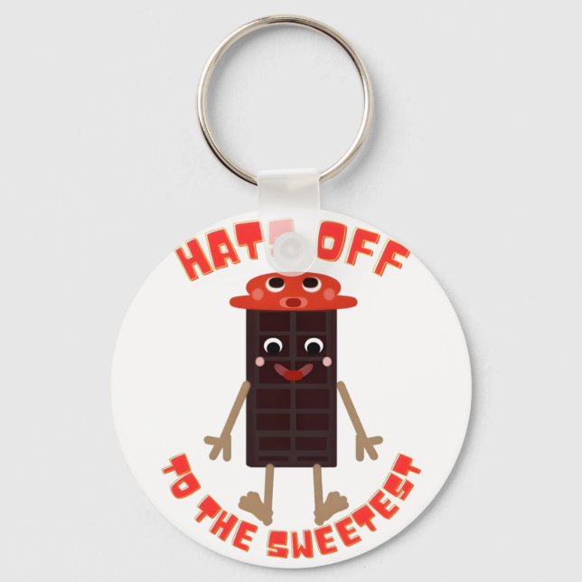 Söt Choco-Bar Kompis: Kawaii Chokladbar Nyckelring (Framsida)