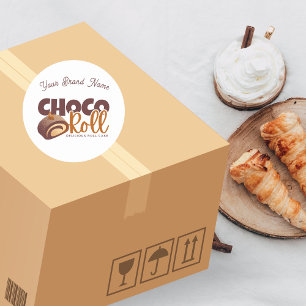 Söt Choco Roll Bakarbutik Logotyp Klistermärke