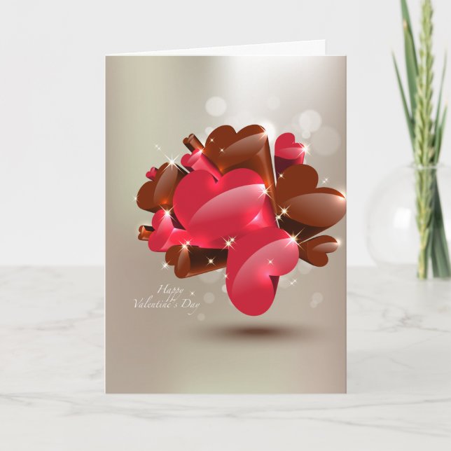 Söt choklad Heart Helgkort (Framsida)