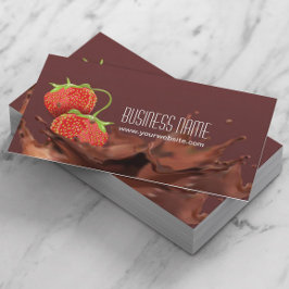 Söt choklad och jordgubbar visitkort