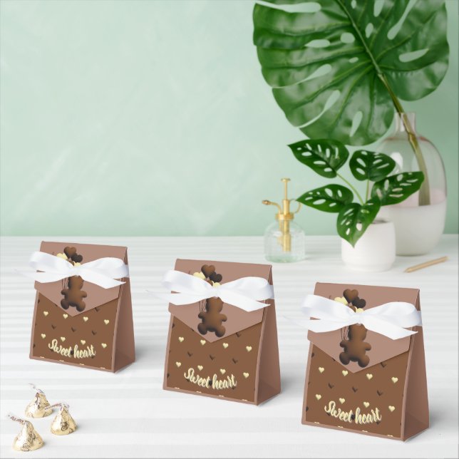 Söt chokladbjörn Förpackning för baby shower-favor Presentaskar (Multipel)