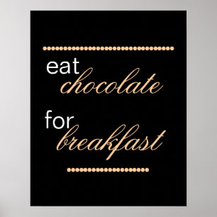 Söt chokladcitattecken, typografi av köksmuren kon poster