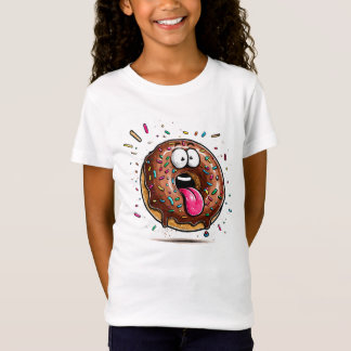 Söt chokladglaserad spritklädd vit t-shirt