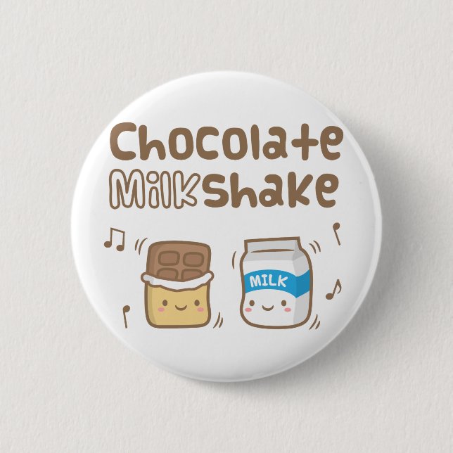 Söt chokladmilkshake-doodle till henne knapp (Framsida)