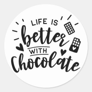 Söt chokladmissbrukare kärlek chokladfest bröllop runt klistermärke