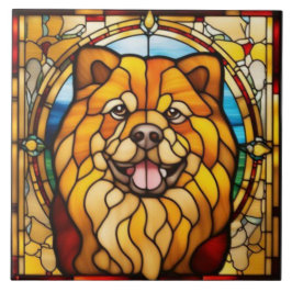 Söt Chow Chow dekorativ kakel
