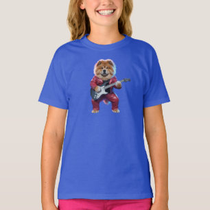 Söt Chow Chow Rockstjärna Barn T-Shirt