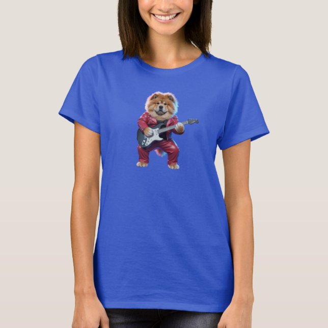 Söt Chow Chow Rockstjärna T-Shirt (Framsida)