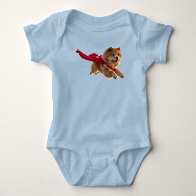 Söt Chow Chow-superhjälte T Shirt (Framsida)