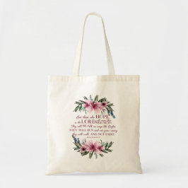 Söt Christian Bible Verse Rosa Blommigt Tygkasse