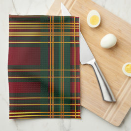 SÖT CHRISTMAS HELGDAG RED GRÖNT GULD PLAID KÖKSHANDDUK