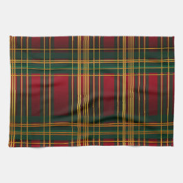SÖT CHRISTMAS HELGDAG RED GRÖNT GULD PLAID KÖKSHANDDUK