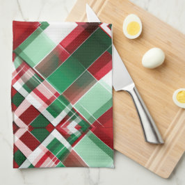 SÖT CHRISTMAS HELGDAG RED GRÖNT WHITE PLAID KÖKSHANDDUK