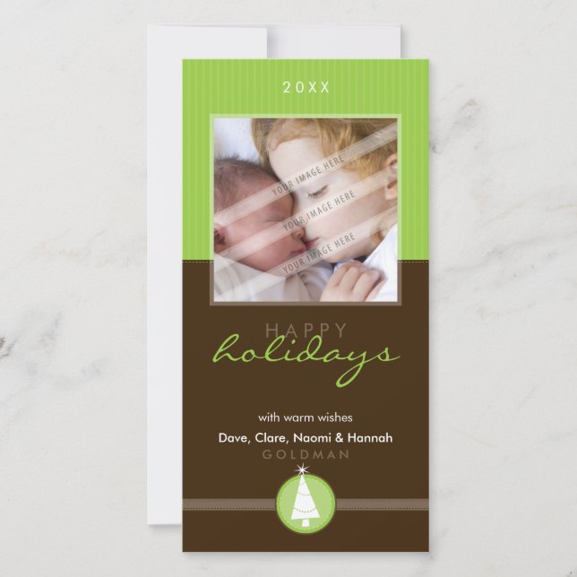 SÖT CHRISTMAS PHOTOCARD: strippstitch 6P Julkort (Framsida)