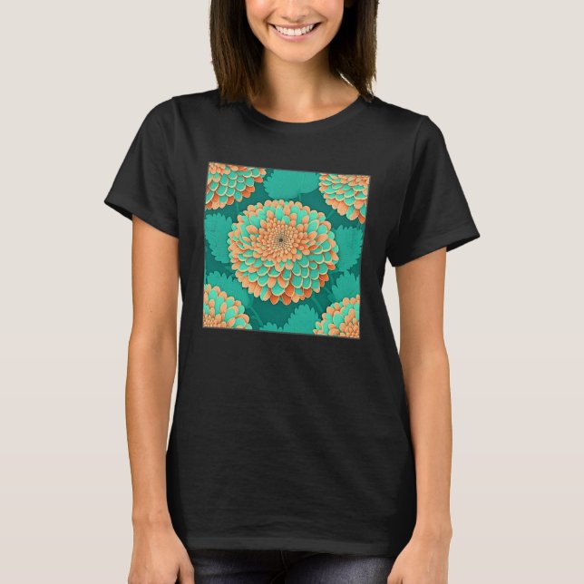Söt Chrysanthemum Flower Illustration Unique Wo T Shirt (Framsida)