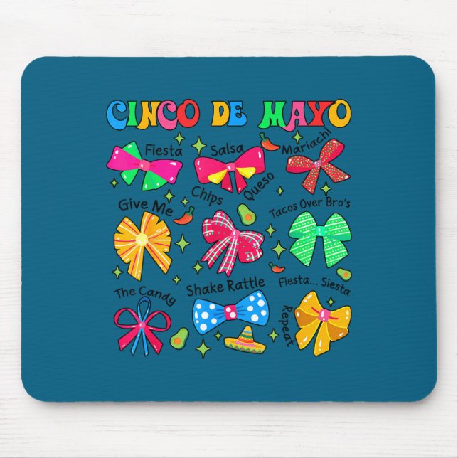 Söt cinco de mayo coquette bow nacho genomsnittlig musmatta (Framsidan)