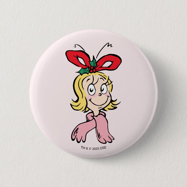 Söt Cindy Lou Who Porträtt Knapp (Framsida)