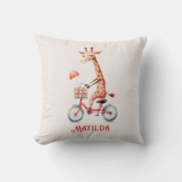 Söt Cirkus-Giraff på cykel Barn-  Kudde