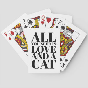 Söt Citat Allt Du Behöver Är Kärlek och en Katt Casinokort