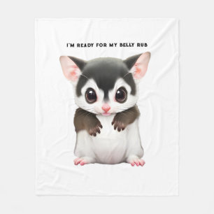 Söt citat av personlig Sugar Glider Belly Rub Fleecefilt