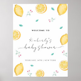 Söt citron Citrus Fruit Baby Shower Välkomna Poster