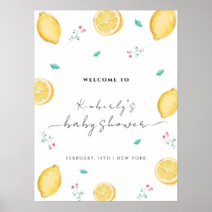 Söt citron Citrus Fruit Baby Shower Välkomna Poster