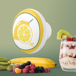 Söt citronfrukt, köksduk knopp