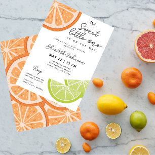 Söt citrus Cute Modern Baby Shower Inbjudningar