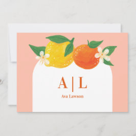 Söt Citrus Flat Monogrammed tackkort Tack Kort