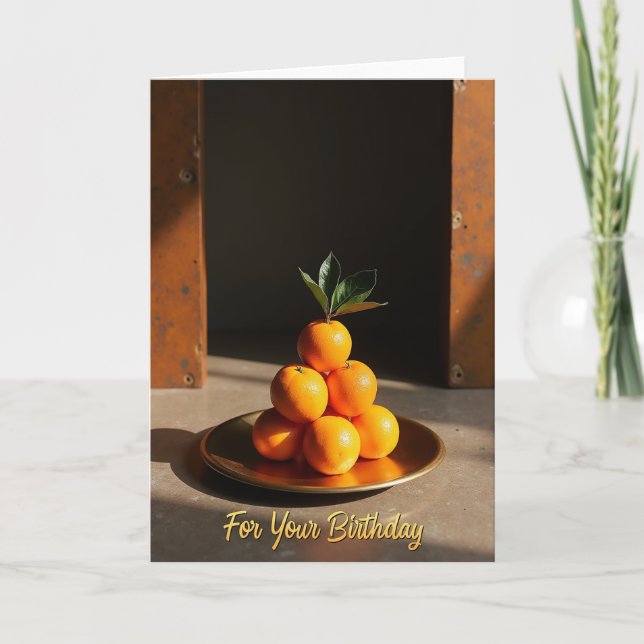 Söt citrus födelsedagskort kort (Framsida)