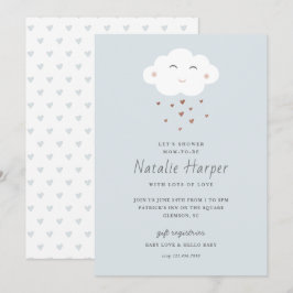 Söt Cloud Baby Shower Inbjudningar