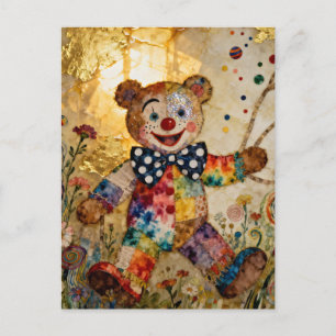 Söt Clown Björn Vykort