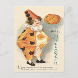 Söt Clown Jack O Lantern Pumpa Vykort