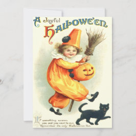 Söt clown svart katt Jack O Lantern