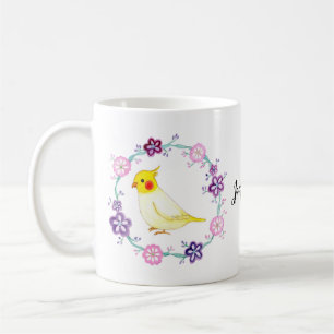 Söt Cockatiel Custom Name Cute Cockatiel lutino Kaffemugg