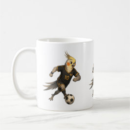 Söt cockatiel-fotbollsspelare kaffemugg