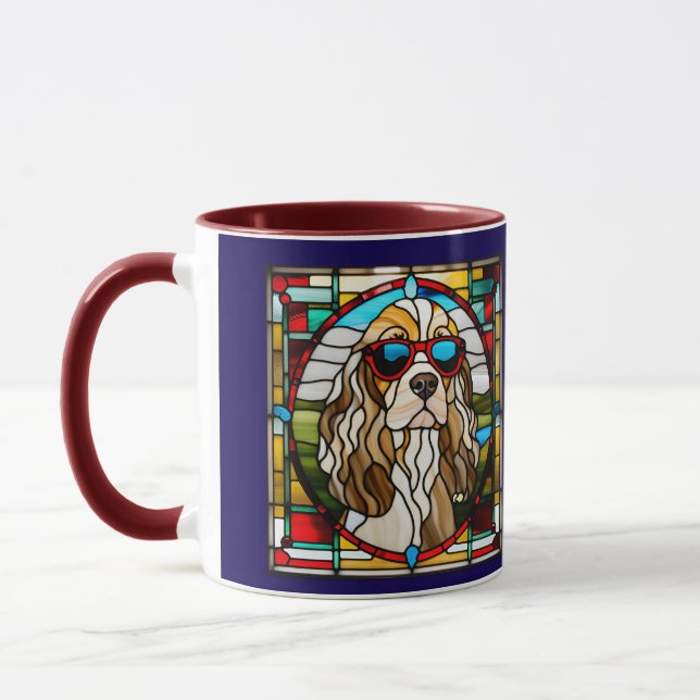 Söt Cocker Spaniel Glasmosaik Kaffe Mugg (Vänster)